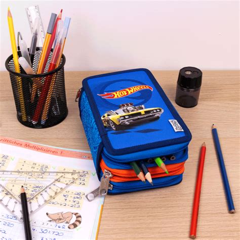 Tripledecker Schüleretui Hot Wheels Scooli