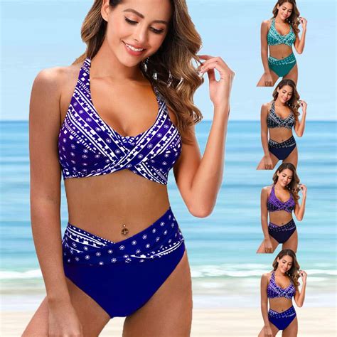 Cumpără Femei două piese Bikini Set costume de baie Bikini Halter