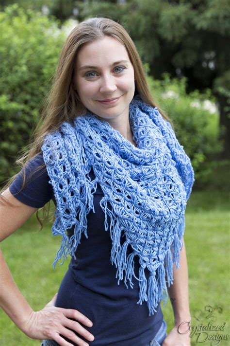 Broomstick Lace Triangle Shawl | AllFreeCrochet.com