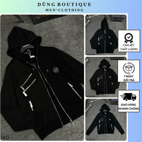 Áo Hoodie Zip Phi Líp Thêu Khóa Chéo Cực Hot Áo Khoác Gió Nam Cao Cấp Shopee Việt Nam