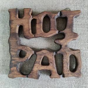 Hot Pad Vintage Wood Trivet 1970s Kitchen Cut Out Scroll Saw 6 Etsy