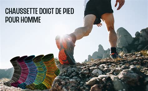 PUTUO Chaussettes 5 Doigts Homme Chaussettes Orteils Séparés Sport