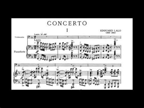 Douard Lalo Cello Concerto Audio Sheet Music Youtube