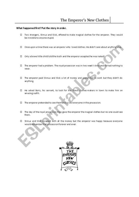 The Emperor´s New Clothes Esl Worksheet By Marudiaz