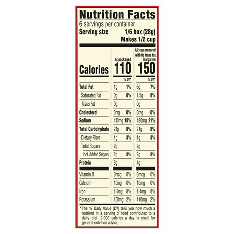 Stove Top Stuffing Mix For Turkey Nutrition Facts