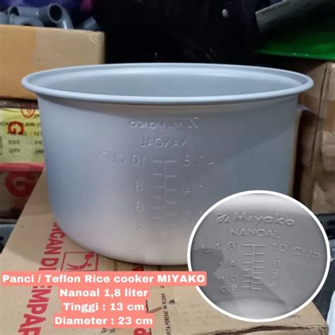 Panci Teflon Rice Cooker Miyako Nanoal Liter Anti Lengket Dalaman