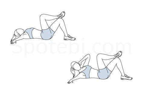Cross Crunches Illustrated Exercise Guide