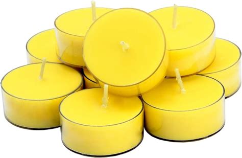 Deybby Aromatherapy Soy Wax Tea Candle Lemon Scented Clear