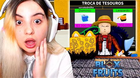 Fiz Trade Pela Primeira Vez E Ganhei Fruta Leopard No Blox Fruits