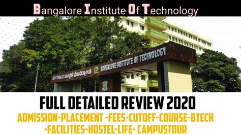 Bangalore Institute Of Technology Placement Admission Courses Cutoff