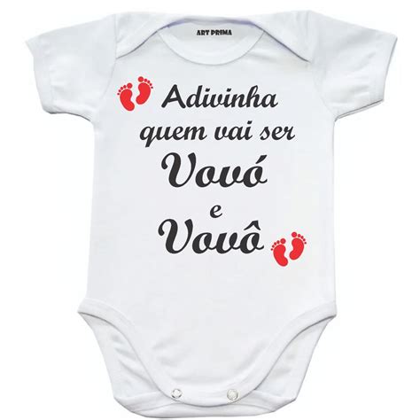 Roupinha para Anunciar a Gravidez Body Bebe Adivinha Quem Vai Ser Vovó