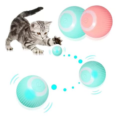 Pelota De Juguetes Gato Perro Autom Tica Interactiva Luz Usb Meses