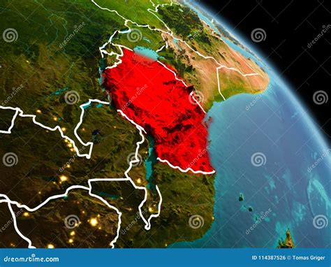 Tanzania In Morning From Orbit Stock Illustration Illustration Of