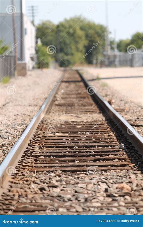 Railroad Tracks In Rural Midwestern Town Stock Photo Image Of