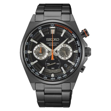 Seiko Neo Sport Montre Homme Acier Noir Chrono Ssb P