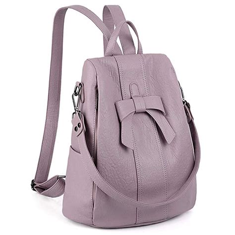 Uto Women Anti Theft Backpack Purse Pu Washed Leather Convertible Ladies Rucksack Bowknot