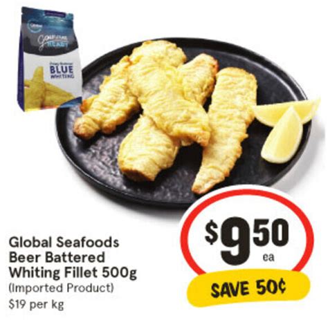 Global Seafoods Beer Battered Whiting Fillet G Offer At Iga