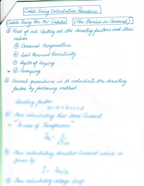 Solution Cable Sizing Calculation Procedure Studypool
