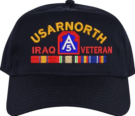 United States Army North Iraq Veteran Embroidered Cap With Ribbons