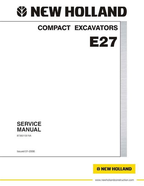 Manual De Servicio En Pdf De La Excavadora Compacta New Holland E27