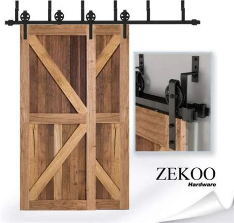 Top 10 🎉 Zekoo Rustic 6 Ft By Pass Barn Doors Hardware Sliding Black Steel Big Wheel Roller