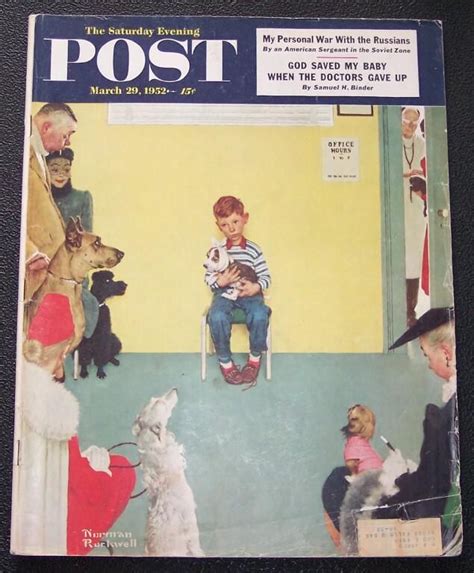 Saturday Evening Post March Cover Art At The Vet By Norman