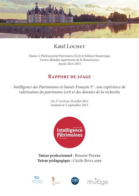 PDF Rapport de stage Université de Tours 3 Étude de