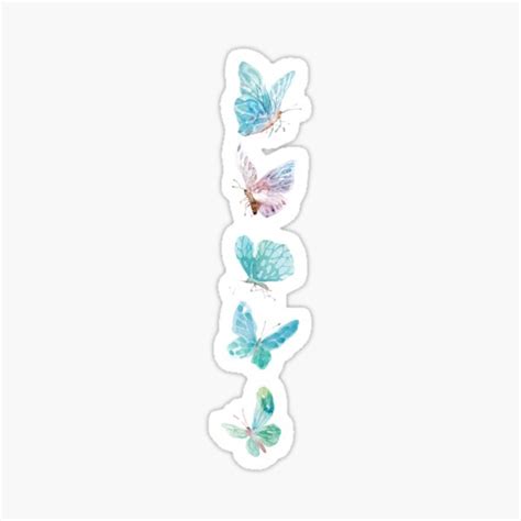 Light Blue Butterfly Pack Sticker For Sale By Labagshops Redbubble