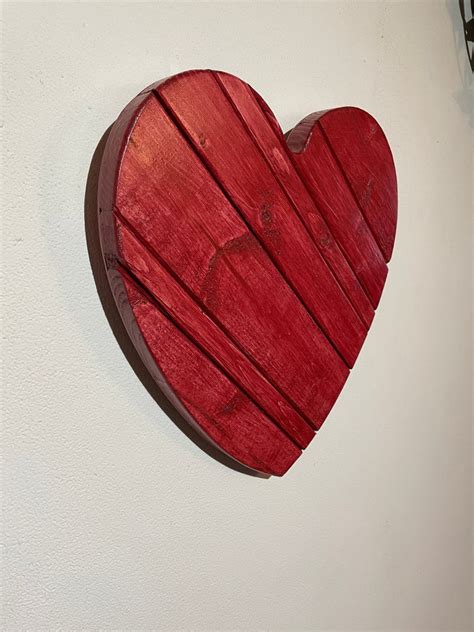 Handmade Modern Rustic Wooden Wall Hanging Heart Made From Etsy