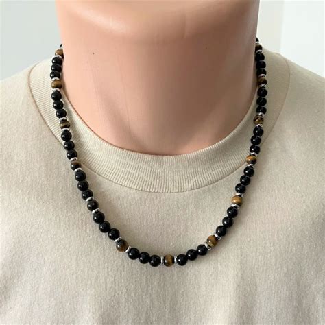 Mens Beaded Necklaces Beaded Choker Beaded Jewelry Guys Necklaces