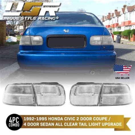 Usa Ship Jdm Eg All Clear Pc Tail Light For Honda Civic D D