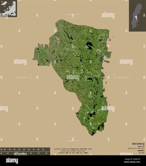 Gavleborg County Of Sweden Sentinel 2 Satellite Imagery Shape