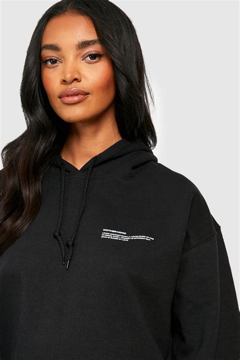 Womens Black Maternity Motherhood Slogan Hoodie Boohoo Uk