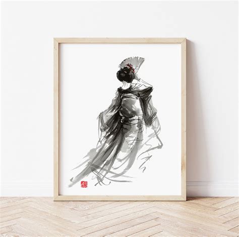 Geisha Painting Geisha Art Geisha Large Poster Asian Abstract Art