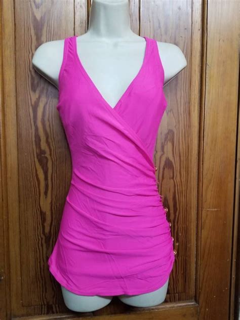 S Hot Pink Swimsuit Sexy Neon Pink One Piece Su Gem