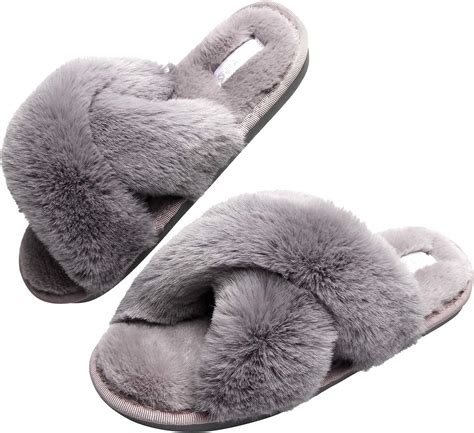 Pulley S Pantofole Da Donna A Fascia Incrociata In Morbido Peluche