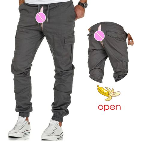 Invisible Open Crotch For Outdoor Sex Pants Lightweight Gym Jogger Men