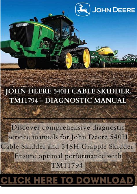 Diagnostic Manual John Deere 540h Cable Skidder Tm11794 By John