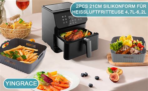 21CM Silikonform für Heißluftfritteuse 2PCS Airfryer Zubehör XXL