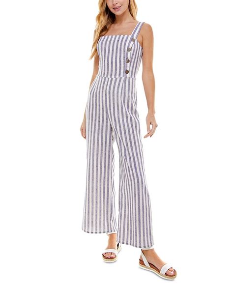 Kingston Grey Juniors Button Trim Jumpsuit Macys