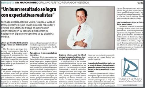 Dr Marco Romeo Entrevista en el Periódico la Razón Dr Marco Romeo