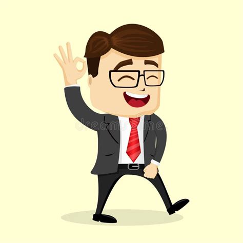 Vector Flat Illustration Happy Businessman Or Manager Stock Vector