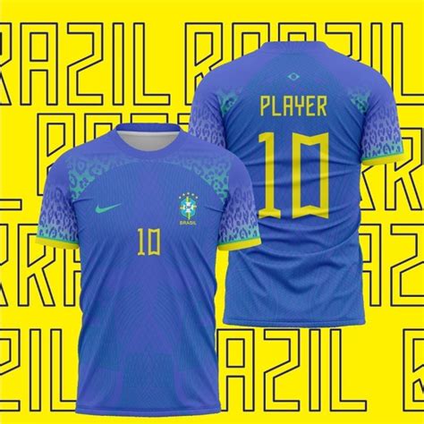 Jual Jersey Brazil Away World Cup Free Nama Dan Nomor Punggung