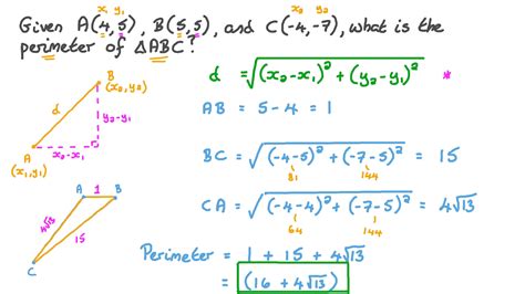 Question Video Finding The Perimeter Of A Triangle Given Its Vertices