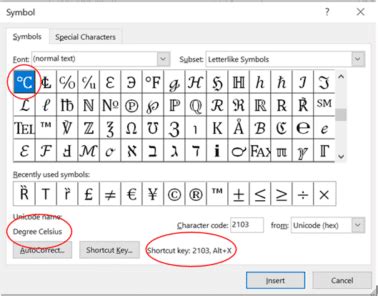 Degree Celsius ℃ symbol in Word, Excel, PowerPoint and Outlook - Office ...