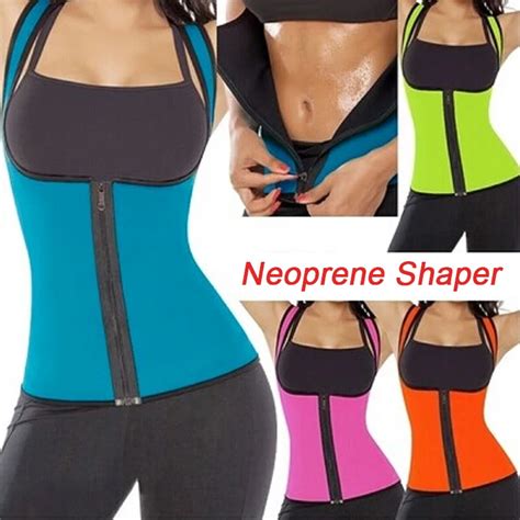 Hot Workout Shapers For Women Neoprene Zipper Body Shaper Tummy Control Two Sides Are Wearable