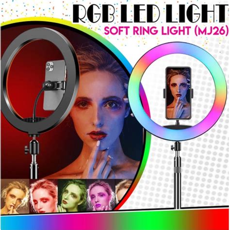 MGall ORIGINAL MJ26 RGB LED Soft Ring Light 26cm 10inches With 2 1M