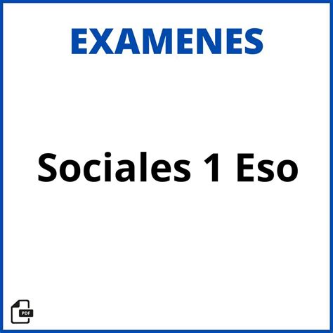 2024 Examen Sociales 1 Eso Pdf