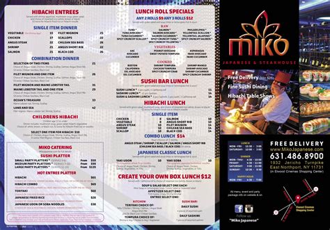 Miko East Northport Sushi And Hibachi Menus In East Northport New York