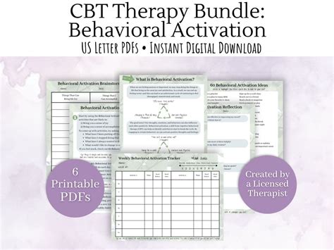 Behavioral Activation Therapy Worksheets Cbt Worksheets For Therapy